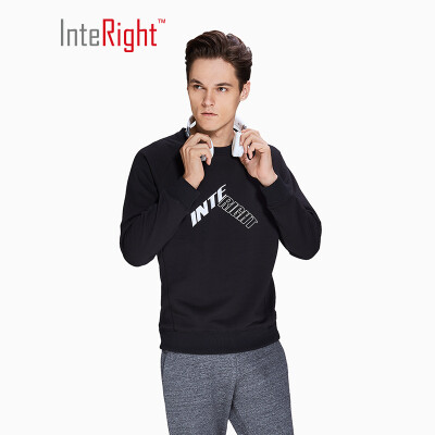 

INTERIGHT round neck&velvet printed sweater black L