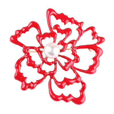 

New Style Enameled China Red Brooches Zinc Alloy Cherry Brooch Pin Accessories For Girls