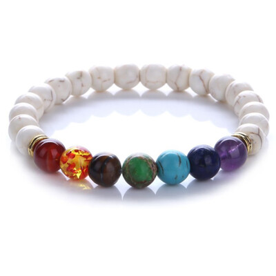 

Natural 7 Color Mixed Chakra Healing Balance Beads Bracelet Radiation Protection Yoga Life Energy Natural Stone Bracelet