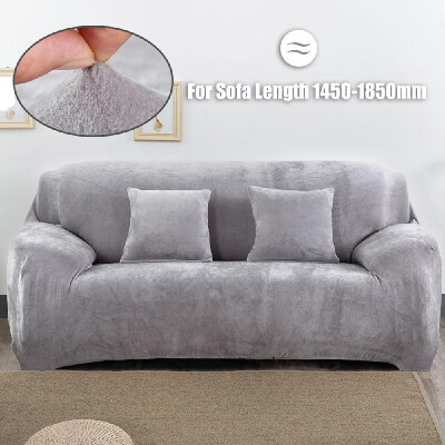 

Winter Warm Sofa Cover Solid Color Plush Sofa Slipcover Full Cover All-inclusive Elastic Sofa Protector Washable