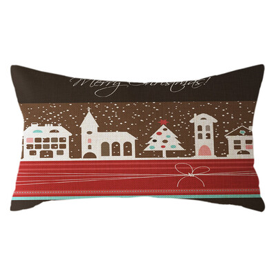 

Tailored Christmas Santa Claus Pillow Case Linen 30x50cm Throw Cushion Cover Home Decor