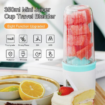 

Mini Juicer Cup 350ml Fruit Juice Mixer Travel Blender with Stainless Steel 4-Blades USB Rechargeable