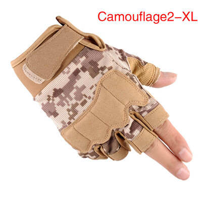 

Fitness half finger gloves outdoor mountaineering cycling sports camouflage fingerless gloves