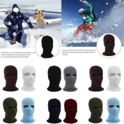 

Unisex Knit 2 Hole Ski Mask BALACLAVA Hat Full Face Shield Beanie Cap Snow Winter Warm