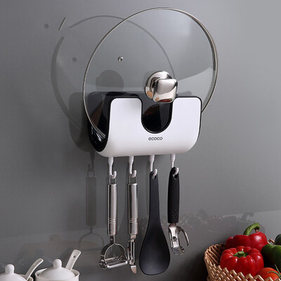 

Toponeto Double Layer Punch-Free Kitchen Rack Wall-Mounted Pan Lid Rack Drain Shelf