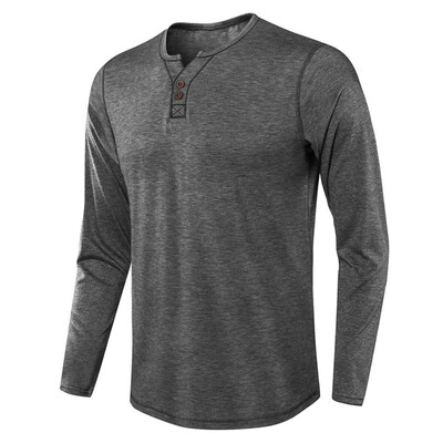 

Toponeto Fashion Men Autum Winter Long Sleeve V-neck Solid Outwear Tops Blouse