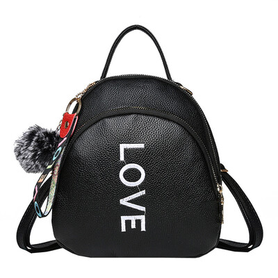 

Girl Shoulder Bag Women Girl Hairball Shoulder Bags Leather Women Pure Color Back pack Satchel Travel Shoulder Bag Strap