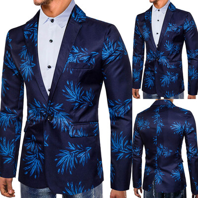 

Gobestart Fashion Men Autumn Winter Printed Long Sleeve Coat Outwear Top Blouse