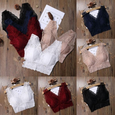 

Women Solid Bralette Bustier Lace Crop Top Bra Shirt Vest Seamless underwear