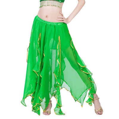 

Roseonmyhand Women Sequin Side Split Skirt Chiffon Belly Dance Performance Skirt