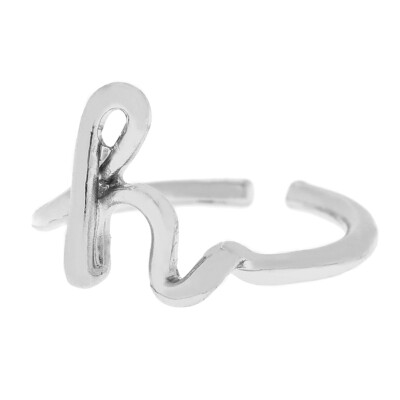 

Silver A-Z 26 Letters Initial Name Rings Women Men Weeding Couple Jewelry