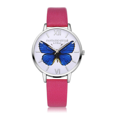 

LVPAI New Silver Butterfly Women Watches Brand Luxury Rose Gold Round Fashion Popular Wristwatch Female Quartz Watch Women 533