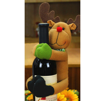 

Tailored Christmas Wine Bottle Cover Clothes Xmas Santa Snowman Wine Bottle Decor Party