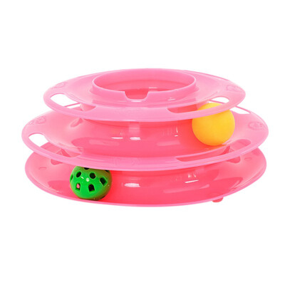 

Cat Toys Lovely Ball toys for Cats Disk Funny Playing Trilaminar Turntable Toys Pet Animals Interactive Toy