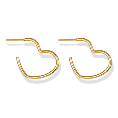 

2 Pairsset Hot Sale Sexy Gold Silver Plated Heart Love Earring Charm Unique Punk Cute Ear Studs Women Girl Earrings Jewelry Gifts