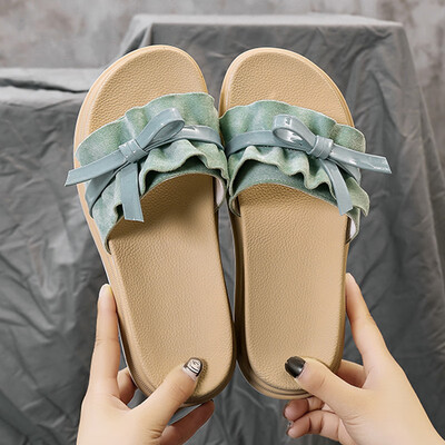 

Summer slippers women wear stylish slippers with wet water thick bottom slopes slippers one-character slippers