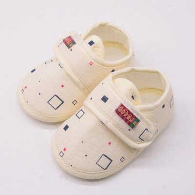 

Newborn Baby Girl&Boy Soft Shoes Soled Non-slip Block Print Footwear Crib Shoes