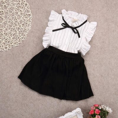 

2PCS Girls Clothes Summer T-shirt TopsPants Skirts Outfits Toddler Dress 2-7Y