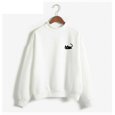 

Cat Printed Women Hoody Sweatshirt Ladies Hooded Sweater Tops Jumper Pullover