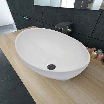 

Luxury Ceramic Basin Oval-shaped White 161"x134