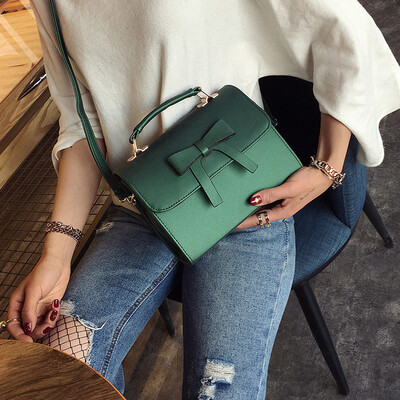 

Tailored Women Bag Bowknot Pure Color Messenger Bags Shoulder Bag
