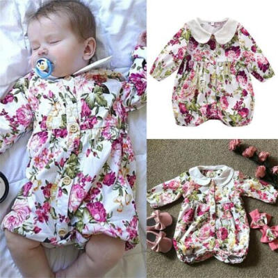 

Newborn Baby Girl Floral Romper Bodysuit Jumpsuit Playsuit Summer Clothes Outfit