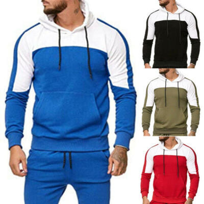 

Mens Slim Fit Long Sleeve Sweatshirts Hooded Muscle Tops Hoodie Casual T-shirt