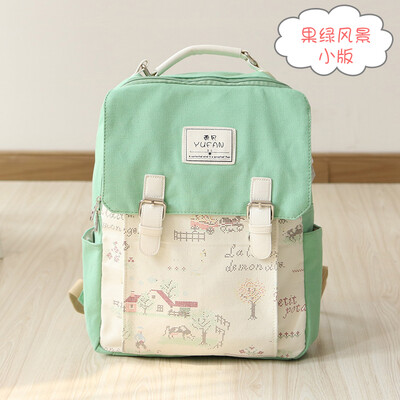 

Yu Fan canvas shoulder bag female Japanese&Korean version of the tide male high school students bag computer backpack college