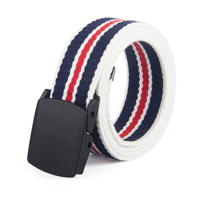 

Unisex Belt Quality Stripe Canvas Automatic Buckle Mens Belt Fashion Casual Jeans Women belt Fabric belt Luxury belt 110cm