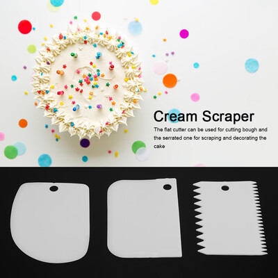 

Greensen 3pcsset Plastic Cream Dough Scraper Cutter Spatulas for Pastry Cake Decoration