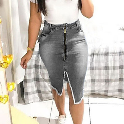 

Ladies Casual Slim Fit High Waist Zipper Split Midi Pencil Cocktail Party Skirt