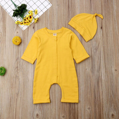 

Newborn Infant Baby Boy Girl Cotton Romper Bodysuit Jumpsuit 2PCS Outfit Clothes