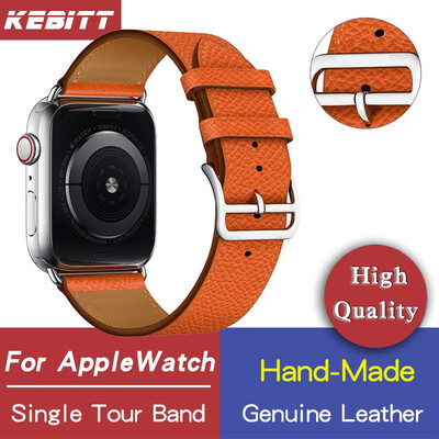 

Kebitt genuine leather men women single tour bands For apple watch series 5 4 3 iwatch strap 38 40MM 42 44mm band