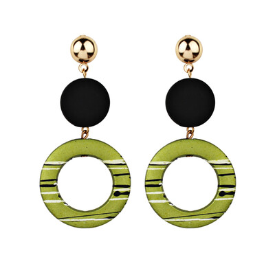 

Exaggerated Temperament Long Earrings Stripes Acrylic Fashion Simple Geometric Charm Earrings For Women
