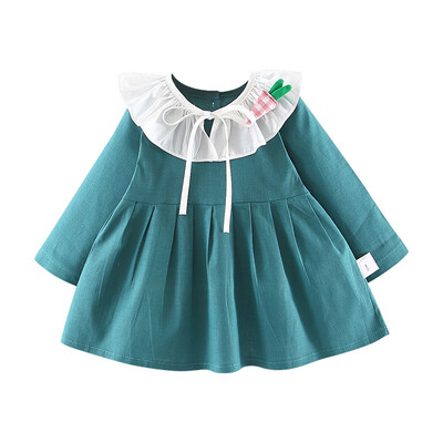 

New Autumn Baby Girl Dress 0-3T Toddler Childrens Clothing New Long-sleeved Dress Korean Style Cotton Girls Princess Dress