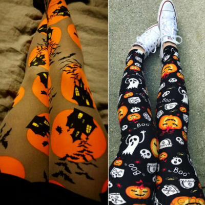 

Womens Pumpkin Print Yoga GYM Fitness Leggings Halloween Sport Workout Pant -XL