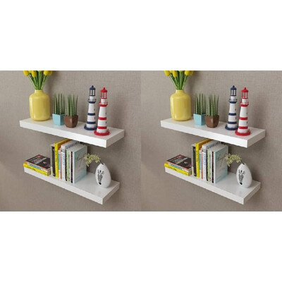 

Wall Shelves 4 pcs White 236"