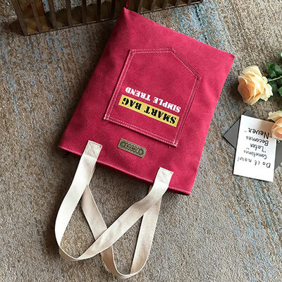 

Tailored Fashion Women Canvas Bag Handbag Shopping Bag Shoulder Bag Folding Bag Black