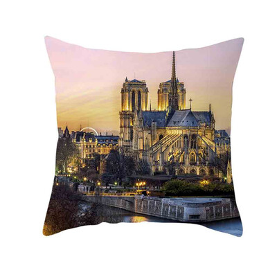 

〖Follure〗Retro Cushion Cover London Paris City Street Scenery Pillowcase Home Decor