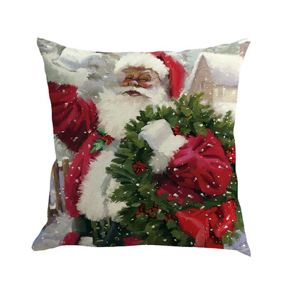 

Tailored Christmas Cotton Linen Sofa Car Home Waist Cushion Cover Throw Pillow Case