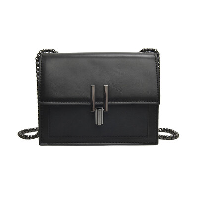 

Korean version of the wild ins one shoulder slung chain fashion texture simple foreign small square bag