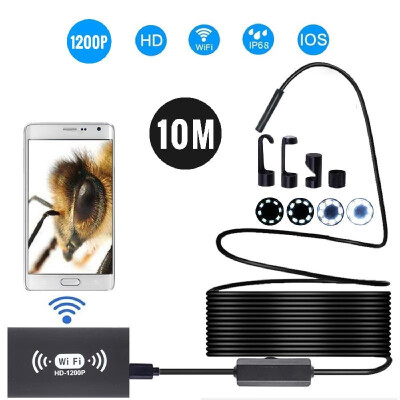 

8mm Wireless Endoscope Camera IP68 Waterproof WiFi Inspection 20MP HD 8 LED Semi-Rigid Cable Borescope for iPhones iPads Android