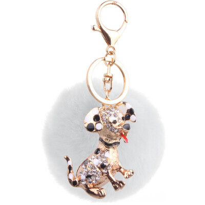 

Dog year 12 Zodiac Rex Rabbit fur ball puppy pendant New plating alloy key chain bag ornaments