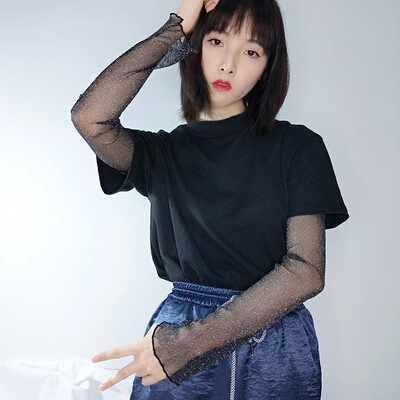 

Net red summer mesh ice silk sleeves female summer lace sunscreen cuff anti-UV thin section long sleeves cycling