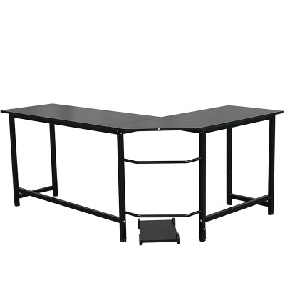 

Shaped Computer Desk Corner PC Latop Table Study Office Workstation Black