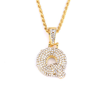 

Available Custom Bubble Letters Name Pendant Iced Out 18K Gold Rhinestone Hip Hop Necklaces Jewelry Gift