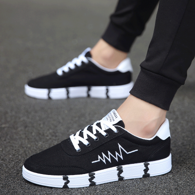 

2019 new summer mens shoes trend Korean version of mens tide shoes summer canvas casual shoes small white shoes shoes