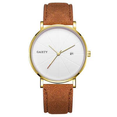 

〖Follure〗Fashion Simple Simple Casual Calendar Business Leather With Strap Mens Watch