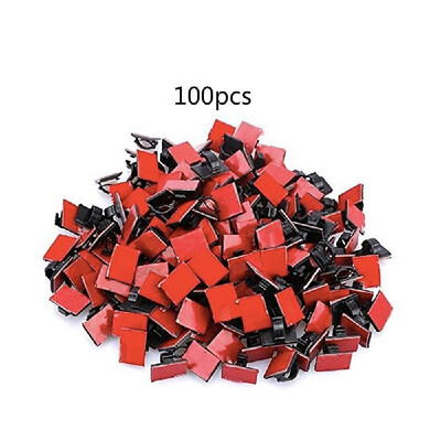 

Adhesive Cable Clips Wire Clamps Car Cable Organizer Cord Tie Holder Black 100pcs