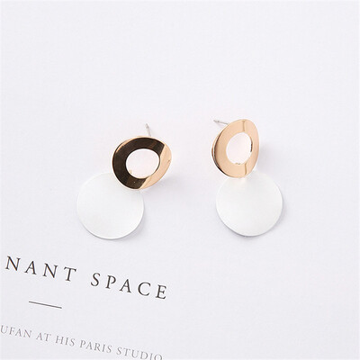 

Minimalist Big Round Drop Earrings for Women Geometric Metal Paint Circle Dangle Earrings Trendy Party Jewelry Wholesale